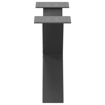 Крака за масичка за кафе, X-образни, 2 бр., антрацит, 50x(30-31) см, стомана