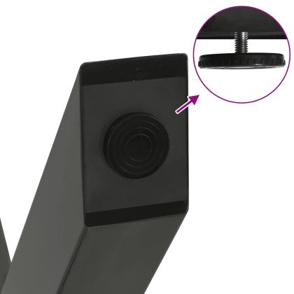 Крака за масичка за кафе, X-образни, 2 бр., антрацит, 50x(30-31) см, стомана