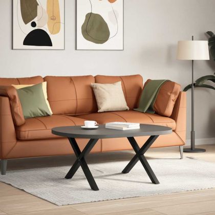 Крака за масичка за кафе, X-образни, 2 бр., черни, 70 x (42-43) см, стомана