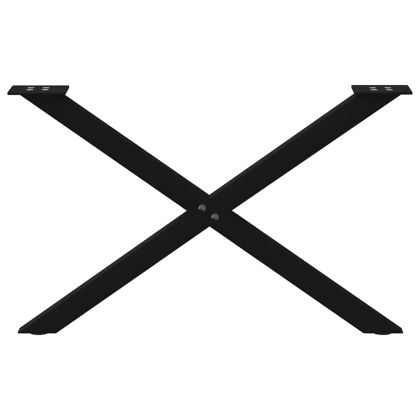 Крака за масичка за кафе, X-образни, 2 бр., черни, 70 x (42-43) см, стомана
