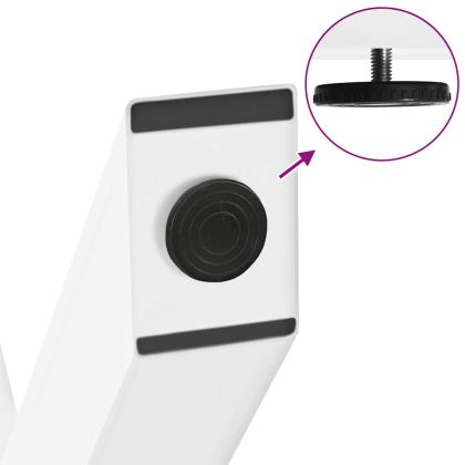 Крака за масичка за кафе, X-образни, 2 бр., бели, 40 x (30-31) см, стомана