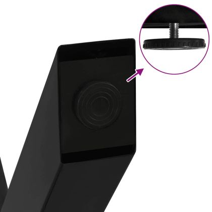 Крака за масичка за кафе, X-образни, 2 бр., черни, 28 x (42-43) см, стомана