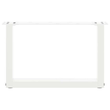 Крака за масичка за кафе, U-образни, 2 бр., бели, 50 x (30-31) см, стомана