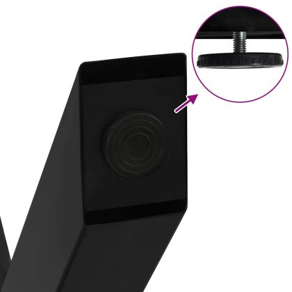 Крака за трапезна маса, X-образни, 2 бр., черни, 90 x (72-73) см, стомана