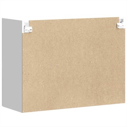 Кухненски стенен шкаф със стъклена врата "Kalmar" с висок гланц, бяло инженерно дърво