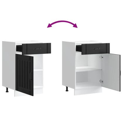 Кухненски шкаф Lucca Черно инженерно дърво