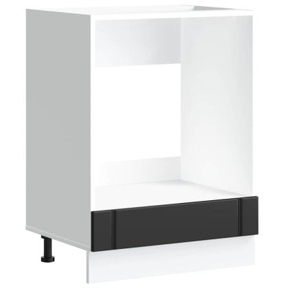 Шкаф за фурна, Lucca, черен, инженерно дърво