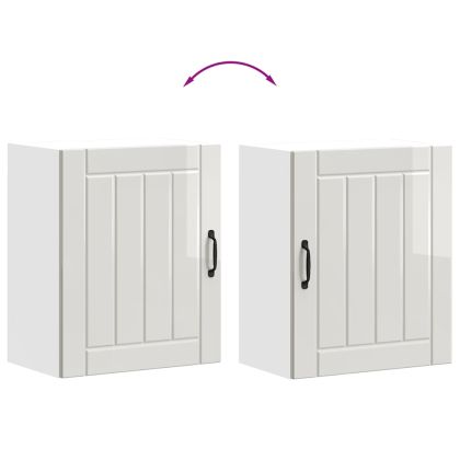 Кухненски стенен шкаф Lucca, бял гланц, инженерно дърво