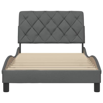 Рамка за легло без матрак, тъмносива, 100x200 см, плат