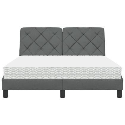 Легло с матрак, тъмносиво, 120x200 см, плат