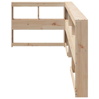 Табла за книги с L-образна, 80 см, масивно дърво бор