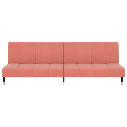2-местно разтегателно канапе, розово, кадифе