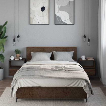 Стенни нощни шкафчета 2 бр. кафяв дъб 40x31x39,5 cm