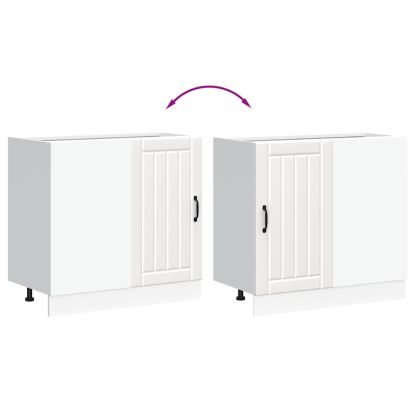 Долен кухненски шкаф, Lucca, бял, инженерно дърво