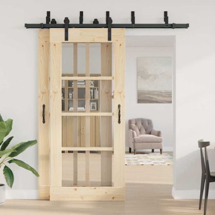 Комплект механизъм за плъзгаща врата, 200 см, стомана, черен