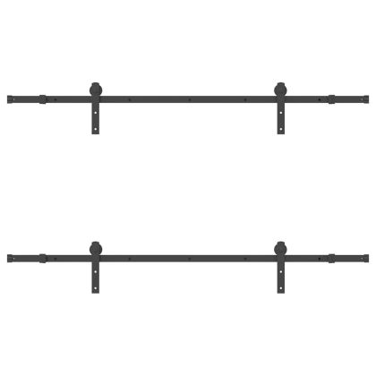 Комплект механизъм за плъзгаща врата, 200 см, стомана, черен
