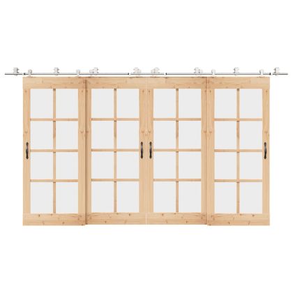 Механизъм за плъзгаща врата 200 см неръждаема стомана сребрист