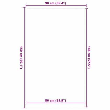 Изтривалка, сива, 90x150 см