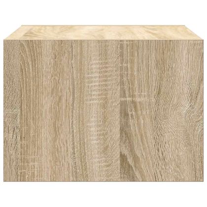 Нощно шкафче за стена с LED осветление, дъб сонома