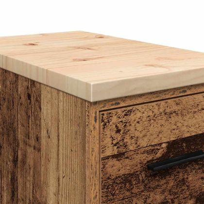 Гаражен шкаф за съхранение, старо дърво, 30x51x85 см, бор масив