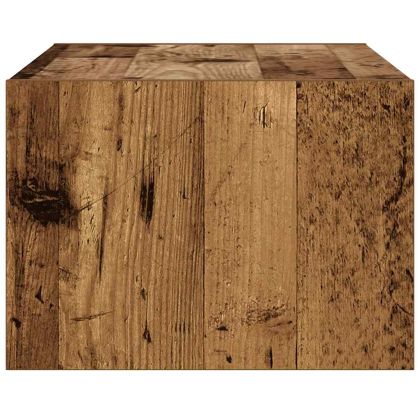 ТВ шкаф с LED осветление, старо дърво, 75x35,5x25 см