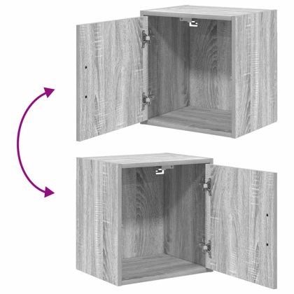 гараж стена шкафове, 2 бр, сив сонома, инженерно дърво