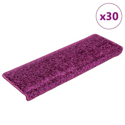 Изтривалки за стълби, 30 бр., 65x21x4 см, лилави, правоъгълни, кант