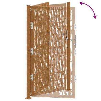 Градинска порта 100x175 см, издръжлива стомана, дизайн с трасета