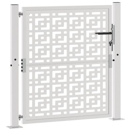 Градинска порта 100x100 см, устойчива на атмосферни влияния стомана, дизайн с кръст