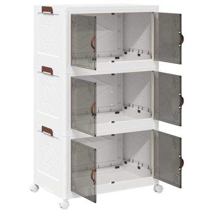 Кутия за съхранение с колела на 3 нива 75 L 64x39,5x110,5 cm
