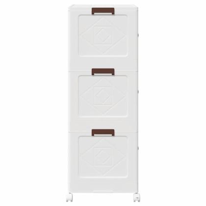 Кутия за съхранение с колела на 3 нива 75 L 64x39,5x110,5 cm