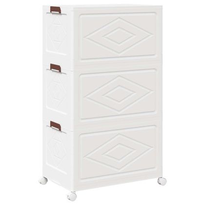 Кутия за съхранение с колела на 3 нива 75 L 64x39,5x110,5 cm