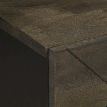 Нощни шкафчета, черни, 2 бр, 40x33x46 см, манго масив