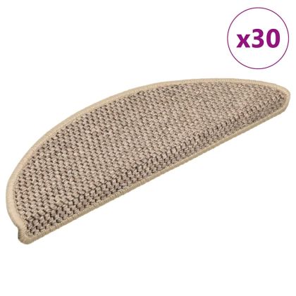 Самозалепващи стелки за стълби сизал 30бр 56x17x3 см