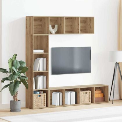 Книжни шкафове 3 бр Artisan Oak Engineered Wood