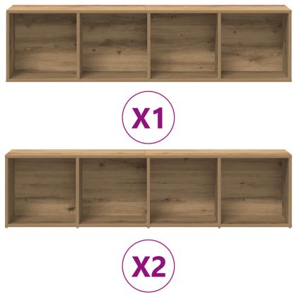 Книжни шкафове 3 бр Artisan Oak Engineered Wood