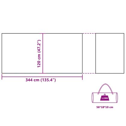 Camping Windbreak Blue 344x120 cm Водоустойчив