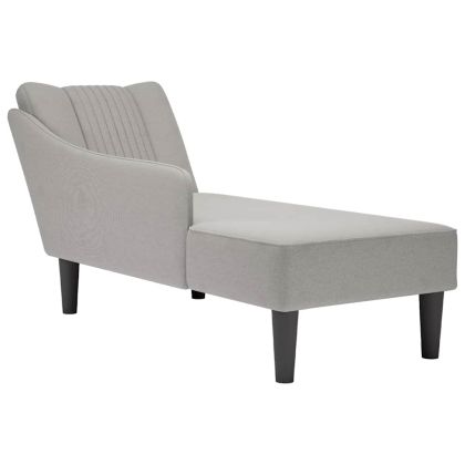 Шезлонг с десен подлакътник Cloud Grey Fabric
