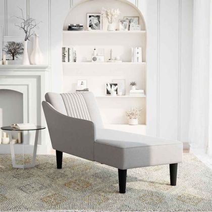 Шезлонг с десен подлакътник Cloud Grey Fabric