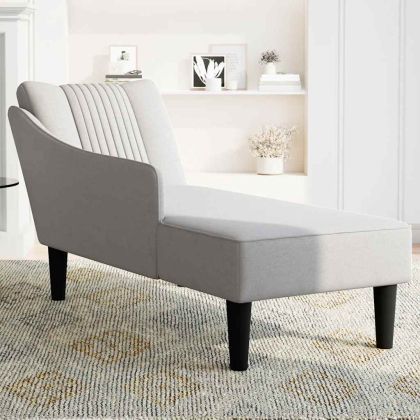 Шезлонг с десен подлакътник Cloud Grey Fabric