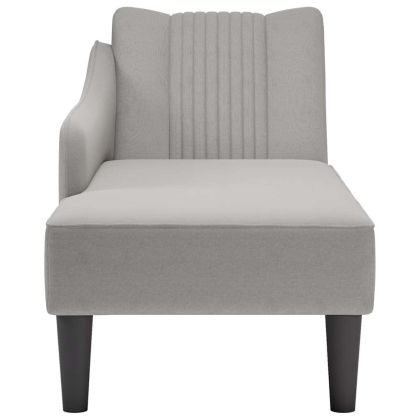 Шезлонг с десен подлакътник Cloud Grey Fabric