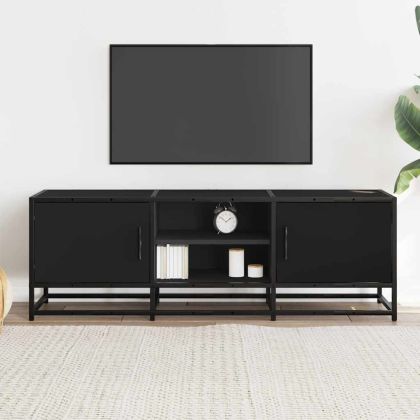 ТВ шкаф черен 120x35x41 cm Изработена дървесина и метал