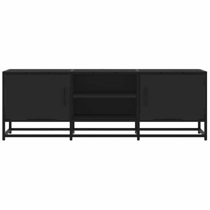 ТВ шкаф черен 120x35x41 cm Изработена дървесина и метал