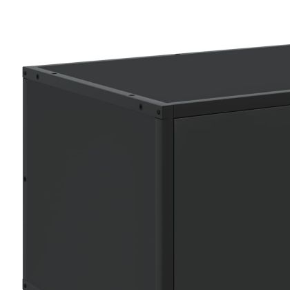 ТВ шкаф черен 120x35x41 cm Изработена дървесина и метал