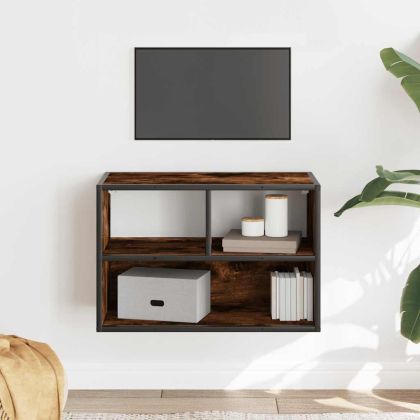 ТВ шкаф опушен дъб 60x31x39,5 cm Изработена дървесина и метал