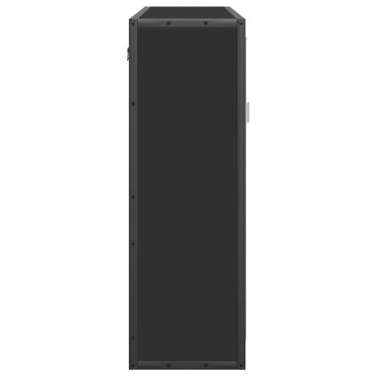 Огледален шкаф за баня Черен 65x20x60 cm Инженерна дървесина