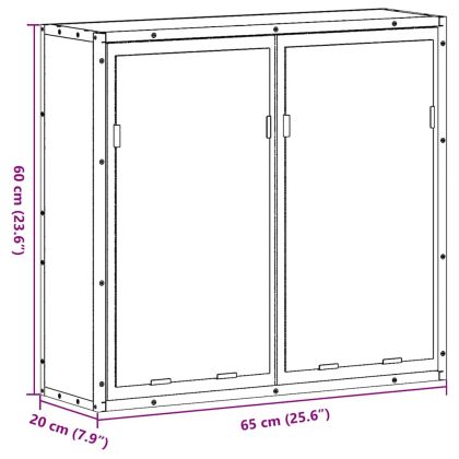 Огледален шкаф за баня Черен 65x20x60 cm Инженерна дървесина