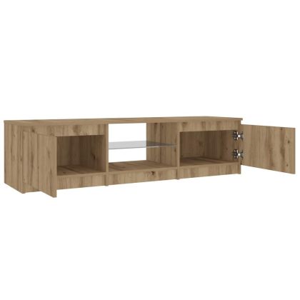ТВ шкаф с LED осветление Дъб Artisan 140x40x36 cm