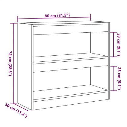 Шкаф за книги/разделител на стаи Старо дърво 80x30x72 cm