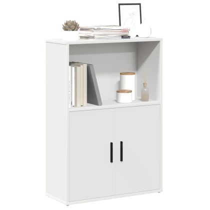 Шкаф за книги бял 60x24x85 cm Инженерна дървесина